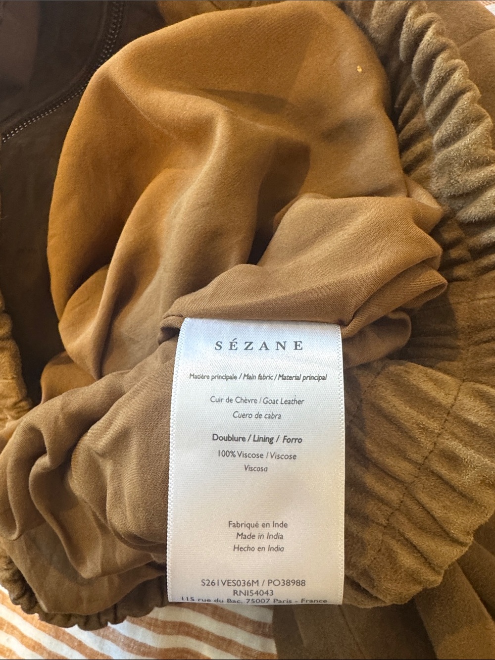 Sezane Suede THÉODORE JACKET Sz 36 - Picture 9 of 9